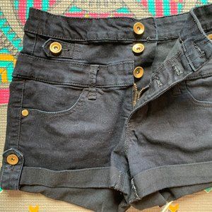 High waist Black Shorts